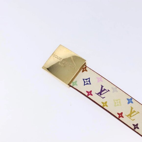 LOUIS VUITTON Monogram Multicolor Ceinture Belt White LV Auth 136549 - Picture 7 of 14